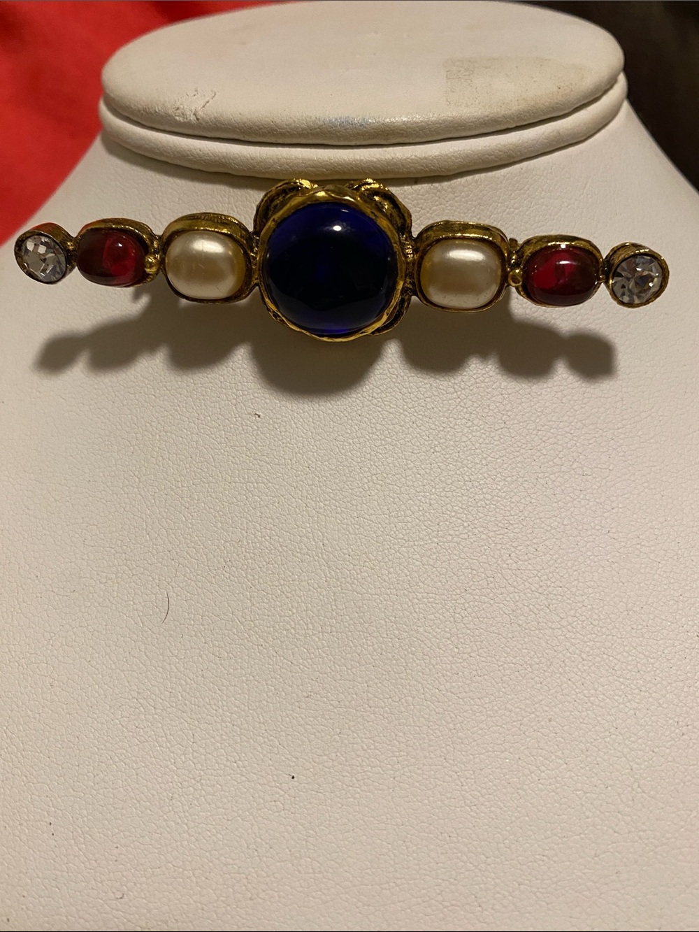 Chanel Vintage 1985 Gold-Tone & Gripoix 1985 Bar brooch